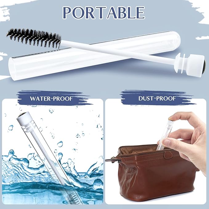 TUZAZO 80 Pieces Mascara Wand Tube Set 40 Diamond Empty Eyelash Brush Tubes Spoolies 40 Mascara Wand Lash Extension Brushes Applicators Makeup Tools (Black Lash Style)