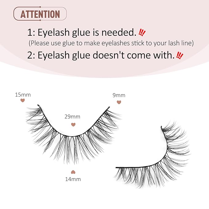 Onlyall Wispy Lashes Natural Flared False Eyelashes Fake Lashes DK13