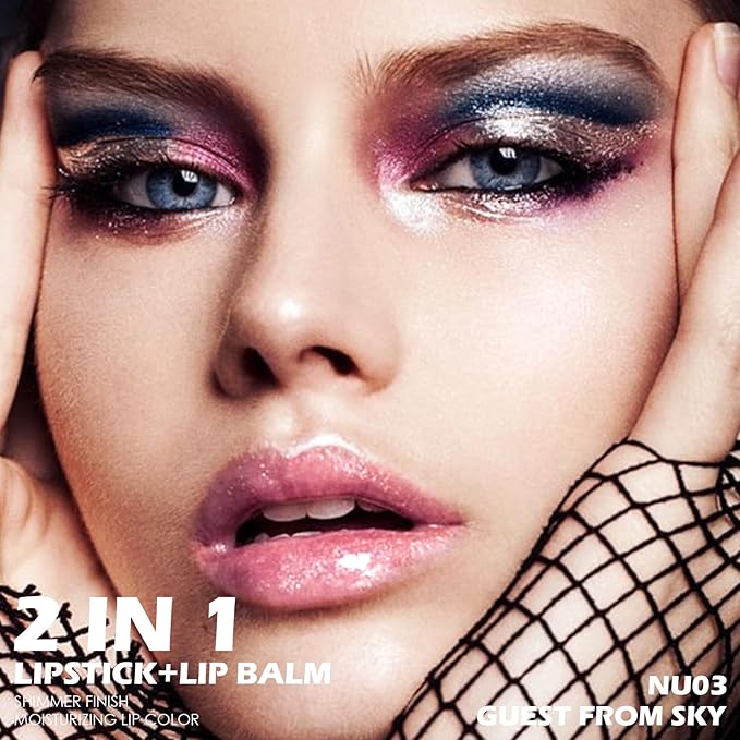 FOCALLURE Moisturizing Shiny Lipstick,Pearl Shimmery Finish,Hydrating Tinted Lip Balm with Creamy Texture,Long Lasting High Pigmented Lip Stain,Guest From Sky