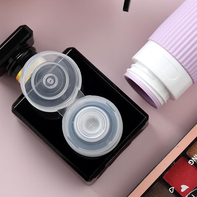 Travel Bottles for Toiletries, Tsa Approved 2oz Travel Bottles, BPA Free Leak Proof Travel Size Toiletry Containers, Refillable Travel Accessories with Toiletry Bag for Shampoo Liquid (4 Pack)