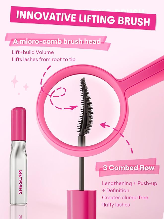 SHEGLAM Lashlighter Up & Out Mascara Volumizing and Lengthening Waterproof Long-lasting Condition Lashes Mascara-Black