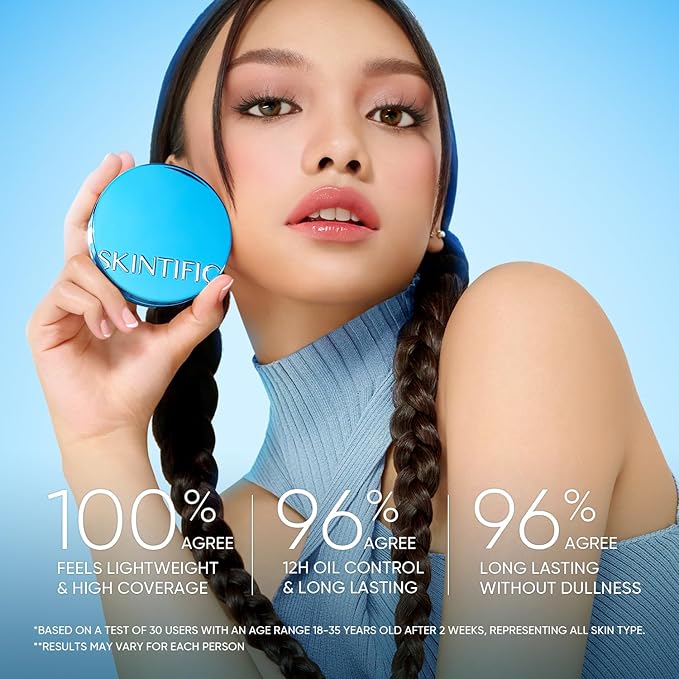 Velvet Matte Cushion Foundation Blue Ultra Cover Powder Foundation Oil-Control Waterproof BB Cushion Makeup CC Cream (01 VANILLA)