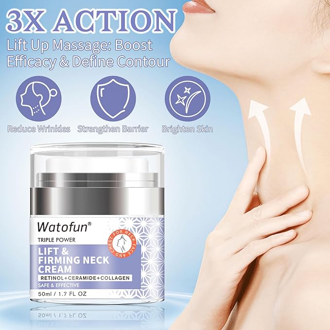 Retinol, Peptides Neck Firming Cream - Ultimate Tightening and Lifting for Crepey Skin, All-Over Body Treatment, Safe for Sensitive Face Moisturizer