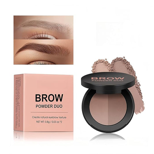MAEPEOR Brow Powder Duo 6 Colors Natural Smooth Eyebrow Powder Professional Brow Contour Palette for Filler Defined & Sculpt (05 Ebony)