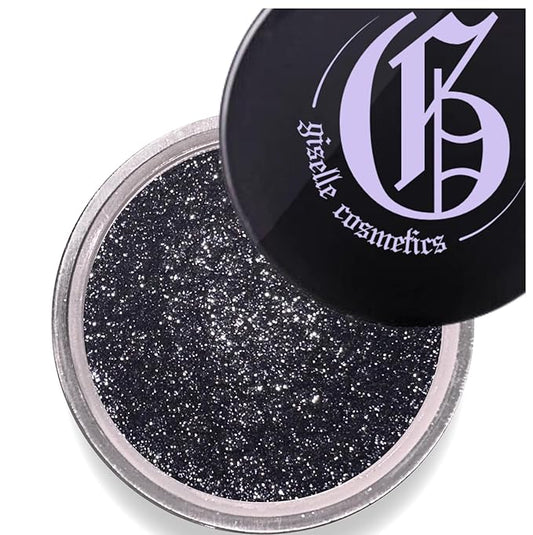 Diamond Dust Loose Powder Eyeshadow - Non Toxic, Organic Mineral Eye Shadow Palette with Shimmer, Glitter & Iridescent Shades - Moondust, Grey, Black & Light Grey Pigments