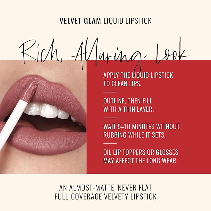 Runway Rogue Velvet Glam Liquid Lipstick, Almost-Matte Mauve Lipstick with a Hint of Spice, ‘90s Nude’