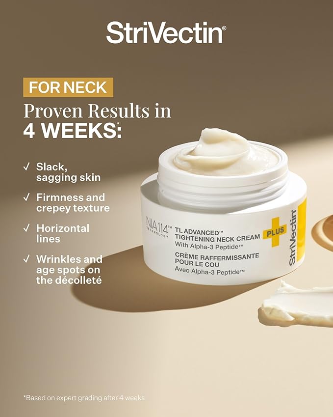 StriVectin TL Advanced Tightening Neck Cream PLUS - 1.0 oz - Tighten and Lift Neck Cream, Visibly Reduces Sagging and Crepey Skin, Improves Décolleté Lines and Wrinkles for Smooth, Youthful Skin