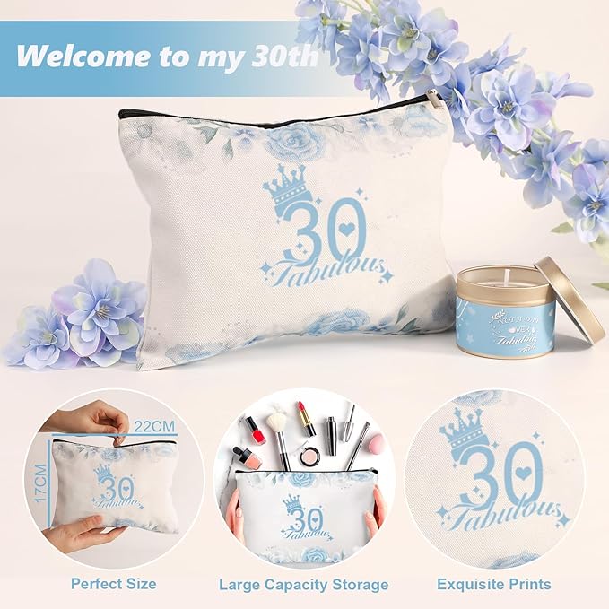 30th Birthday Gifts for Women, 30th Birthday Gifts Ideas Baskets, 9 Pieces Relaxation Gifts for Women Mom, Wife, Girlfriend, Sister, Friends, Her
