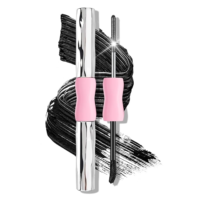 KYDA 2-in-1 Double Ended Metal Mascara, Volumizing Lengthening Clump-Free Black Mascara, Waterproof Formula for Dramatic Lashes, Curling, Washable Eyelash Makeup, 1pcs