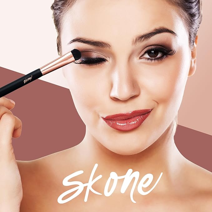 Skone Cosmetics | Professional Grade Makeup Brush | Eye Shadow | Eyebrows | Primer | Smudger | Nylon Brush (Large Shadow Brush)
