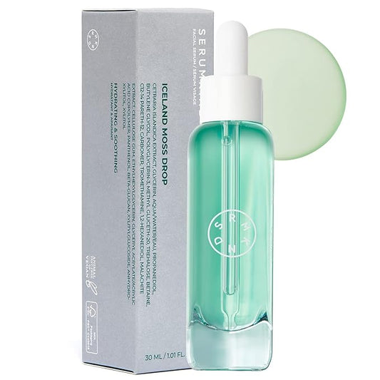 SERUMKIND Iceland Moss Serum - Soothing and Moisturizing Korean Face Serum 1.01 fl.oz. – Malachite, and Beta Glucan – Moisturize Flaky Skin - Vegan, Cruelty-Free, Unscented