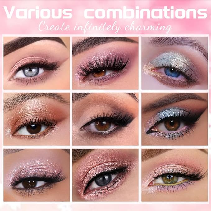 Eyeshadow Palette, 25 - Shades Matte & Shimmer Finishes, Glitter Pigment Eye Makeup, Blendable Powder Cream, Rich Color Selection, Cruelty Free, Professional-01#