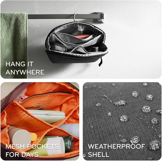 Peak Design Small Wash Pouch, Ocean, Weatherproof Travel Toiletry Bag, Upright or Hanging with Pockets, Magnetic Toothbrush Pocket, Wide UltraZip Opening, Toiletry Bag for Men and Women