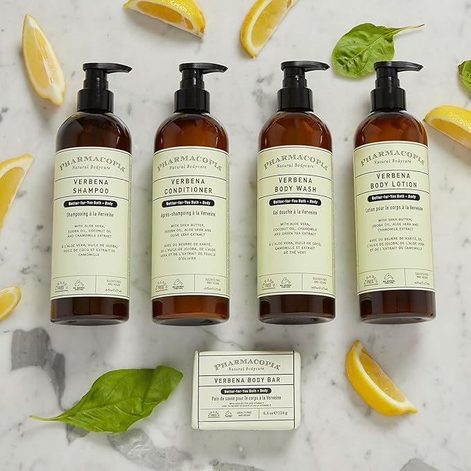 Pharmacopia Verbena Conditioner - Natural Scalp Moisturizer, Vegan & Cruelty-Free Hair Care with Shea Butter, Aloe Vera, Jojoba Oil and Olive Leaf Extract for Dry Hair Treatment and Detangling, 16 oz