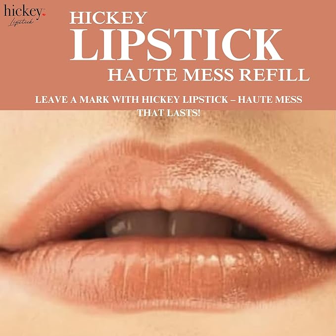 Hickey Lipstick Organic Haute Mess Terracotta Lipstick Shade Refill - Long Lasting Lipstick for Women, Hydrating & Moisturizing Shade, Lip Color for Women, Gluten-Free & Vegan with Highly Pigmented