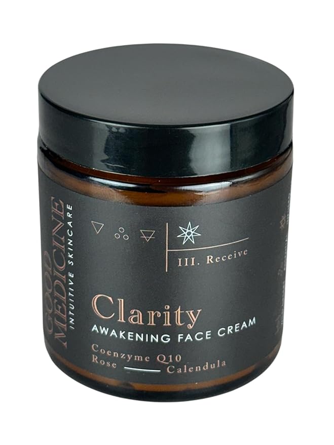 Clarity Awakening Face Cream - Natural Daily Facial Moisturizer with Coenzyme Q10 and Vitamin B3 to Reduce Fine Lines - Hydrating Coconut Oil and Aloe Vera - Skincare for Women and Men (4 oz)