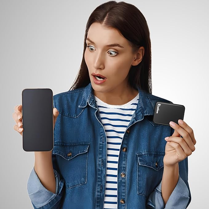 Kintion Rechargeable Pocket Mirror, Double Sided 1X/3X Magnification Compact Vanity Mirror, 3 Color Lights, Dimmable, Small Portable Wallet Mirror, Lighted Travel Mirror for Women Gifts, Black