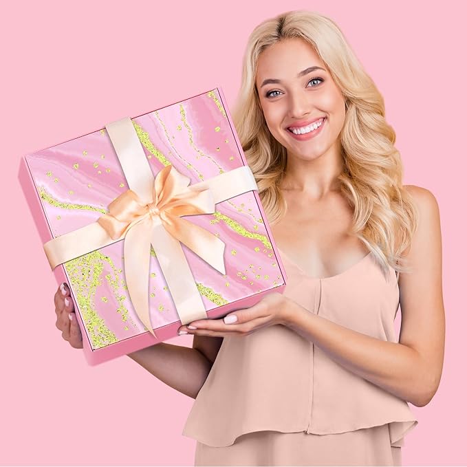 Gift Baskets for Women, Best Birthday Gifts Box, Self Care Gift, Care Package, Get Well Soon Gifts Kit, Unique Ideas Present for Mom Girlfriend Her Sister Wife Friends Woman - Rose Spa Gift Set