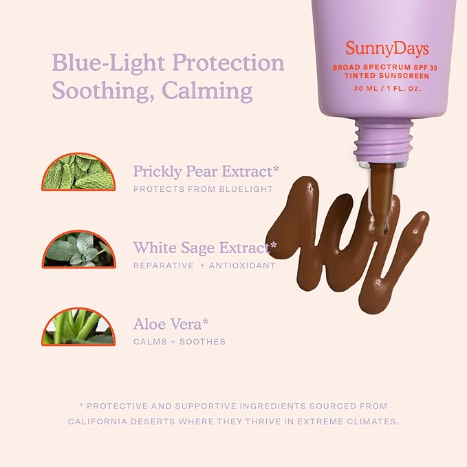 Tower 28 Beauty SunnyDays SPF 30 Tinted Mineral Sunscreen - For Sensitive Skin - 2-in-1 Facial Broad Spectrum UVA/UVB Protection + Foundation - Shade 65 TOPANGA - Deep with Red Undertones, 1 Fl Oz