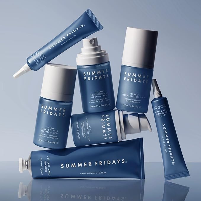 Summer Fridays Jet Lag Mask Mini - Hydrating Face Moisturizer + Mask - Enriched with Hyaluronic Acid, Niacinamide, Glycerin + Antioxidants Helps Nourish Skin for a Renewed + Radiant Complexion (1 Oz)