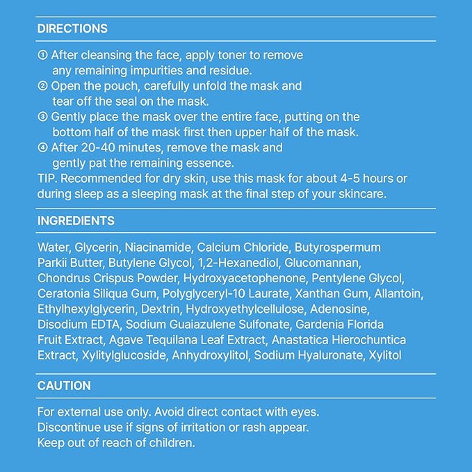 Bluelayer Water Dome Mask - Korean Overnight Collagen Face Mask for Glass Skin, Moisturizing and Firming with Hyaluronic Acid & Blue Agave - Pore Minimizing with Hydrogel Masks for Radiant Glow - 4EA