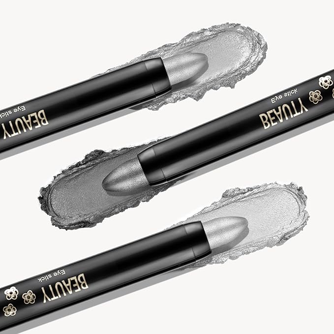 Boobeen 3PCS Cream Eyeshadow Pencil Crayon Waterproof Brightener Stick Shimmer Pen Create Glitter Eye Makeup, Easy to Use