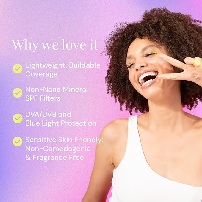 Naked Sundays BeautyScreen™ SPF 50 Mineral Peptide Foundation Tint – 2-in-1 Skin Tint & Mineral Sunscreen | Radiant, Buildable Coverage, Acne-Safe, Infused with Peptides (9.6. Rich Neutral, 1.01 oz)