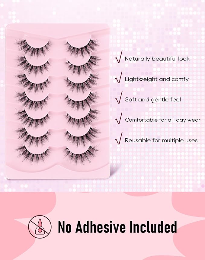 Frihappy Mink Eyelashes Fluffy Lashes Cat Eye Lashes Natural Eyelashes Wispy Lashes Fake Eyelashes False Lashes Mink Lashes FRH-305