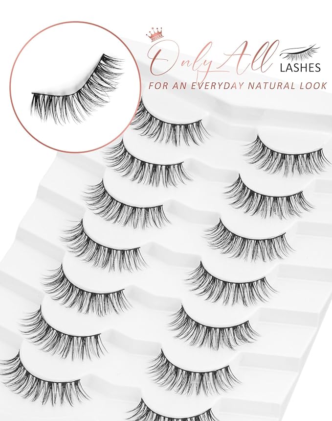 Onlyall Wispy Lashes Natural Flared False Eyelashes Fake Lashes DK65