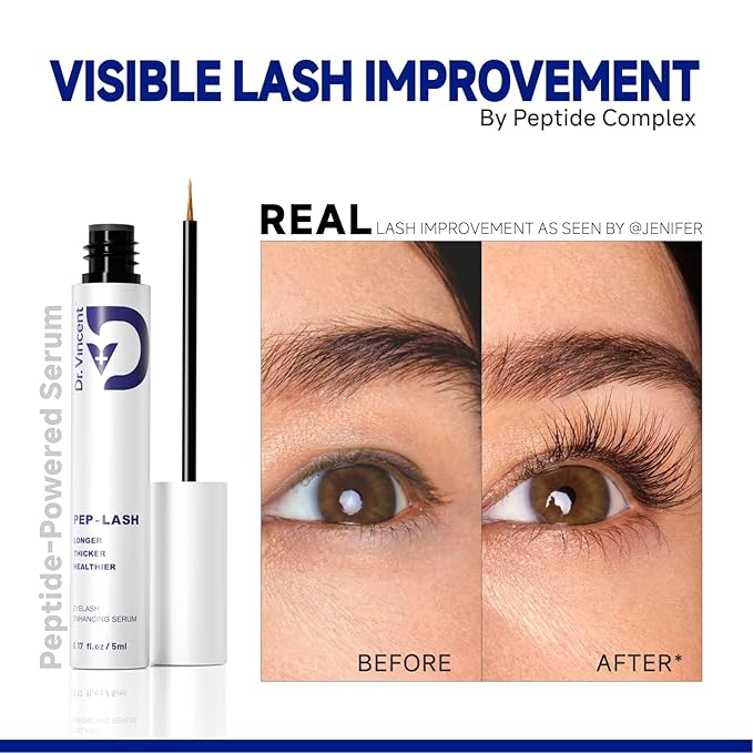 Lash Serum for Eyelash Growth, Eyelash Growth Serum Advanced Peptide Formula with 2.3× Absorption for Fuller, Thicker, Longer Lashes, Vegan & Cruelty-Free, Clinically Tested (5mL)
