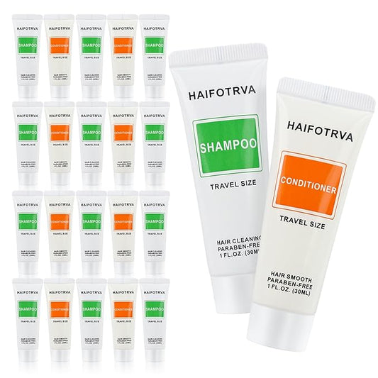 Travel Size Shampoo and Conditioner Bulk Sets Pack of 100,Individually Wrapped 30ml/1 fl oz Small Size Hotel Supplies Portable Toiletries Amenities Bulk for Guests,Travel,Homeless,Charity