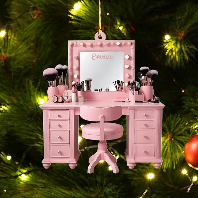 Personalized Makeup Tools Christmas Ornament 2024, Makeup Box Christmas Ornament Gift for Makeup Artist, Christmas Tree Decor for Makeup Shop, Gift for New Makeup Coworkers (MKH10)