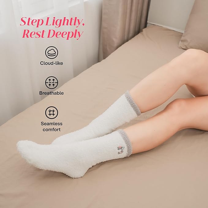 CoolMate GLOBAL Fuzzy Socks for Women Gift Box, Cozy, Soft, Comfy & Cloud-Like Socks, Plush, Durable for Spa, Home