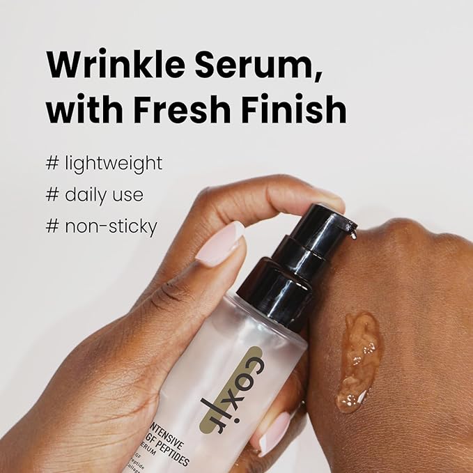 coxir INTENSIVE EGF PEPTIDES SERUM l EGF(Epidermal Growth Factor)-Firming, Smoothing & Hydration with Peptides and EGF–Fragrance-Free for Sensitive Skin l Korean Skincare (1.69 Fl Oz (Pack of 1)