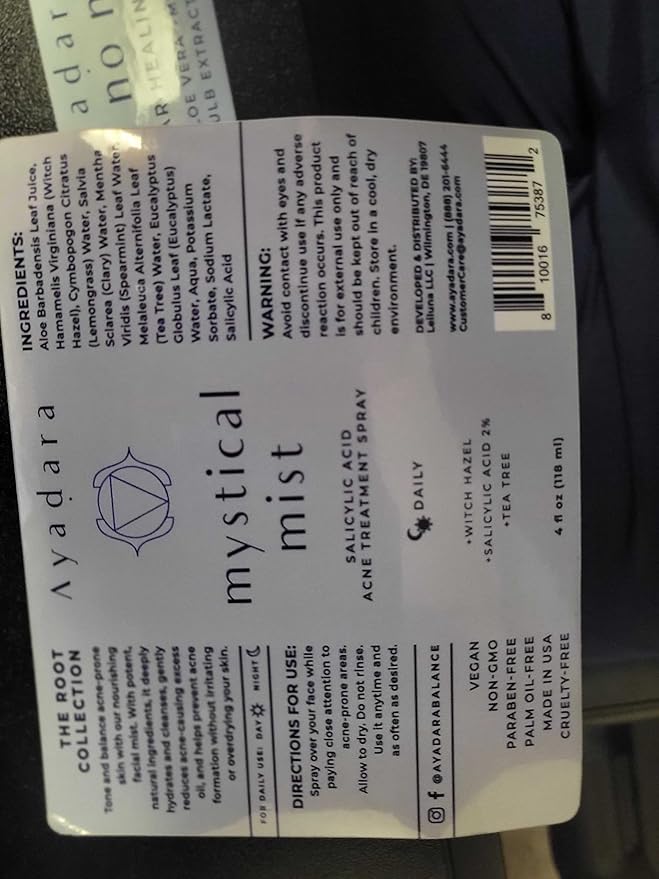 Acne Prone Skin Facial Toner | 2% Salicylic Acid Spray for Cystic & Hormonal Acne | Witch Hazel Face Toning Treatment for Women & Men | Acne Eliminating Mist | 1000+ Sprays