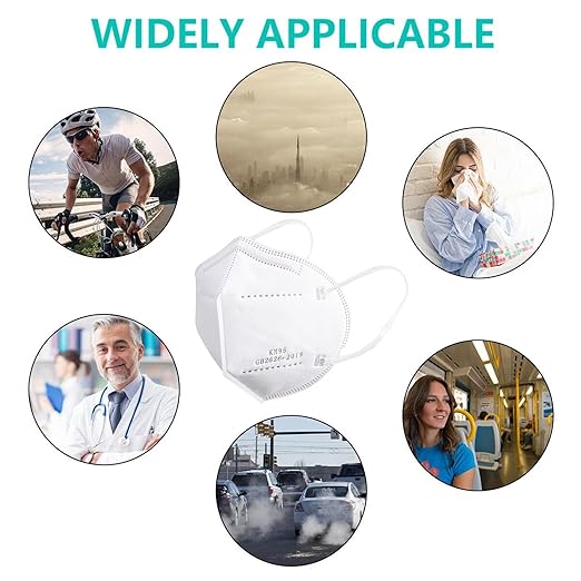 KN95 Face Masks 100 PCS, 5-Ply KN95 White Masks,Breathable Protection Masks, Individually Wrapped, Cup Dust Safety Mask
