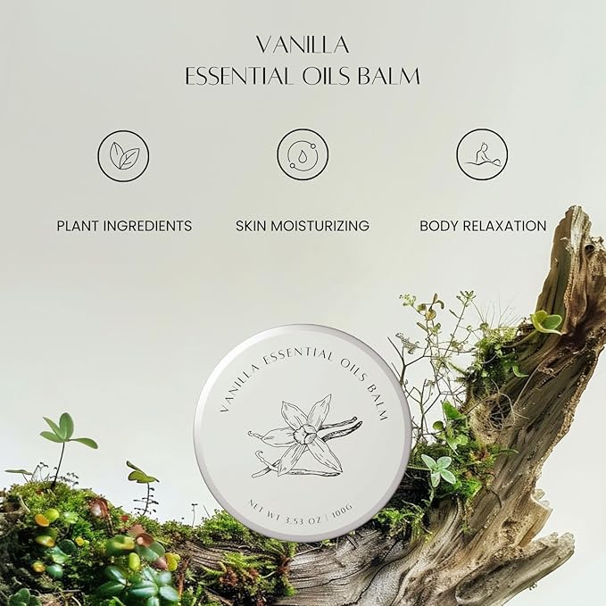 benatu Vanilla Body Oil for Dry Skin Care, Soothing & moisturizing Essential Oil Massage Balm, Scented Vitamin E Body Butter for Women and Men, Blends with Geranium, Sandalwood, Frankincense 3.53 oz