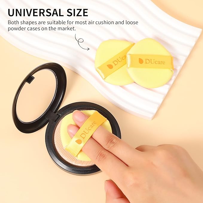 DUcare Foundation Brush with Christmas Sponges Puff Flat Top Kabuki Brush for Liquid Blending Mineral Powder Buffing Stippling