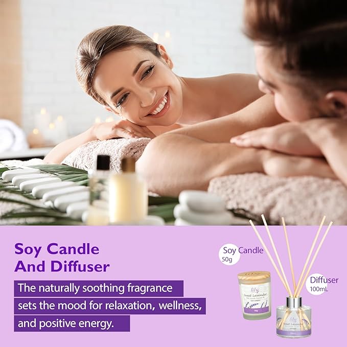 Christmas Gifts for Women - 22-Piece Luxury Lavender Bath and Body Gift Basket Set for Women, Spa Gift Basket with Bath Bomb, Diffuser | Self Care Mothers Day Birthday Gifts for Her, Bridal Shower