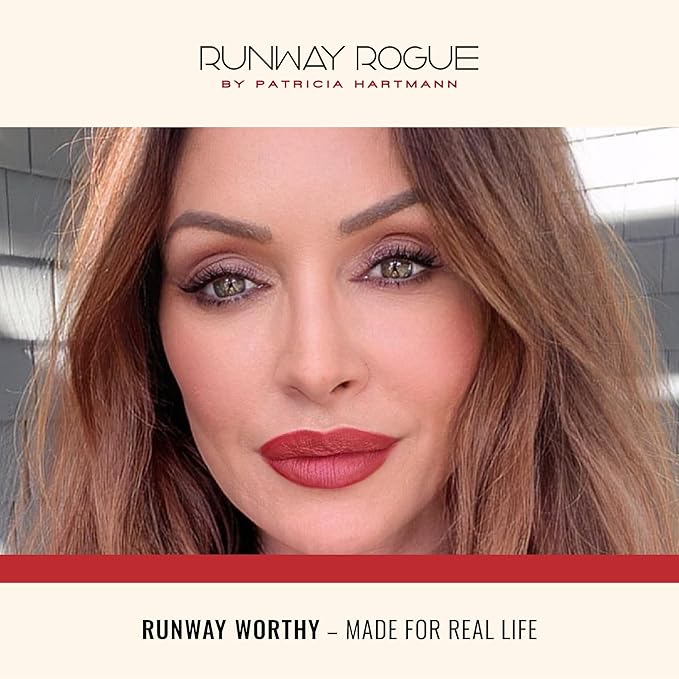 Runway Rogue 90s Vibe Lipstick, Moisturizing Matte Classic True-Red Lipstick, ‘Red Carpet’