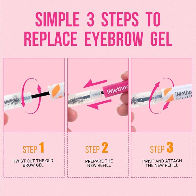 iMethod Curved Eyebrow Pen and Eyebrow Gel - Eyebrow Pencils for Women with Natural Hair Like Strokes, Brow Gel Clear for Soft Full Brows, Waterproof, All-Day Defined, Light Brown