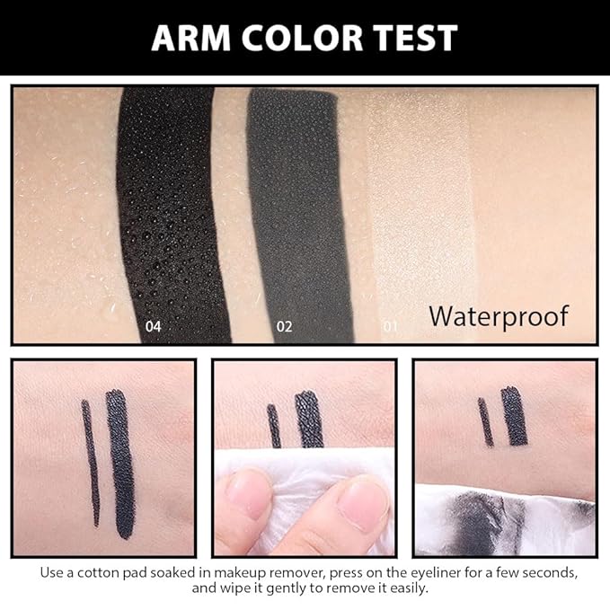 evpct 2Pcs Black Silver Gel Eyeliner Pencil Eye Black Face Paint Stick Makeup Set Waterproof Matte Cream Crayon Eyeliner Pencil Set Cat Eye Liners Eyeshadow delineador de ojos contra el agua