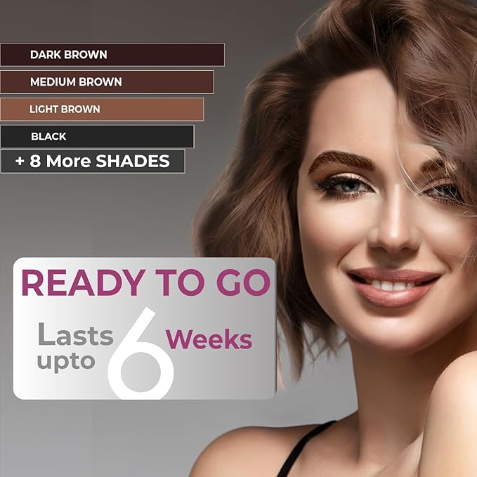 MINA iBrow Henna Hair Color Professional Tint Kit with Brush Combo Pack | Covers Gray Hair-Lasts up to 6 weeks | No Ammonia No Lead | Vegan & Cruelty Free | up to 30 Applications (Burgundy)