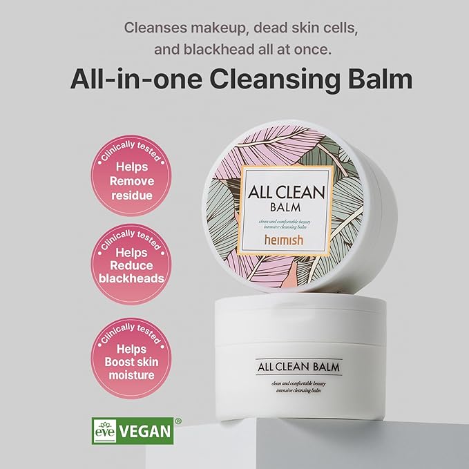 HEIMISH All Clean Balm - Cleansing Balm, Waterproof Makeup Remover, Face Cleanser, Oil Based Cleanser, Korean Skincare with Natural Aroma Oil, Vegan, For All Skin Types, 4.0fl.oz/120ml, 2 Packs