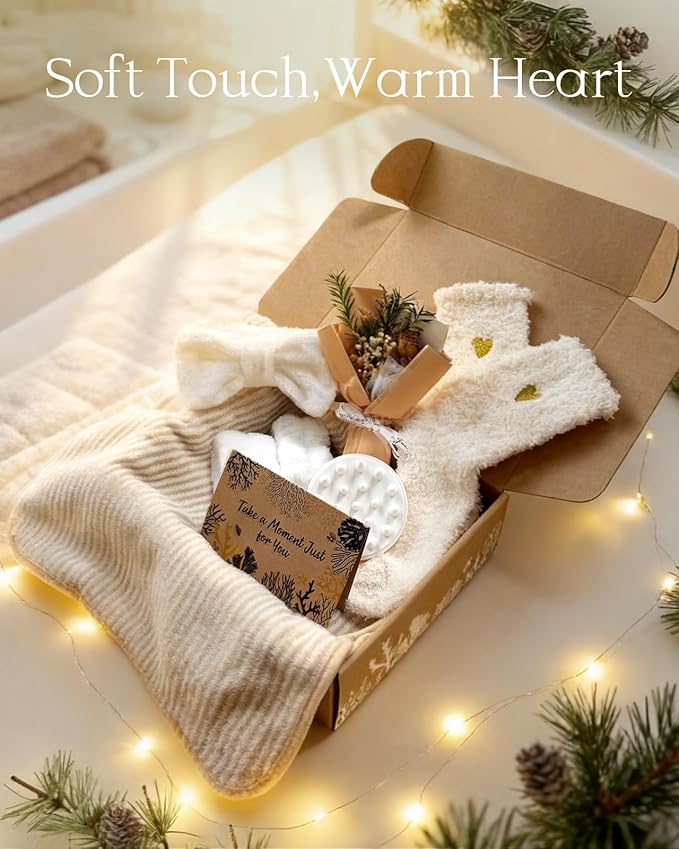 Coralogo Natural Spa Gift Baskets - Natural Pampering Spa Set, Self-Care Beauty Gift Basket, Wellness Bath & Body Works, Unique Gifts for Birthday, Valentines Day, Mothers Day for Mom, Wife, Her