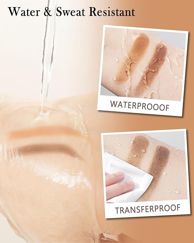 Waterproof Eyebrow Powder Kit-2 Colors Eye Brow Powder Tinted Palette Long Lasting Up to 16H,Light Brown/Taupe Brow Filler Defined&Sculpt Natural Eyebrow Makeup Sparse Brow with Brow Brush&Razor-01