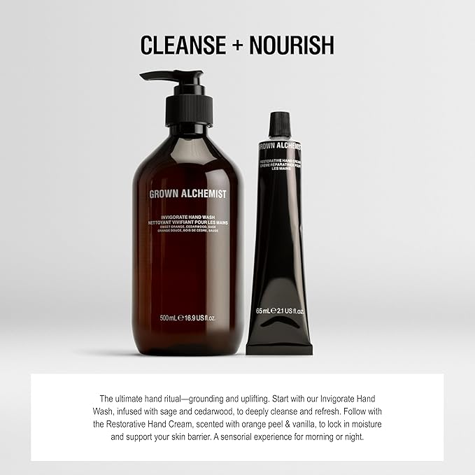 Grown Alchemist Restorative Hand Cream. Vanilla and Orange Peel. Non-Greasy Moisturizer that Soothes & Softens Hands, 16.9 Ounce (500 mL)