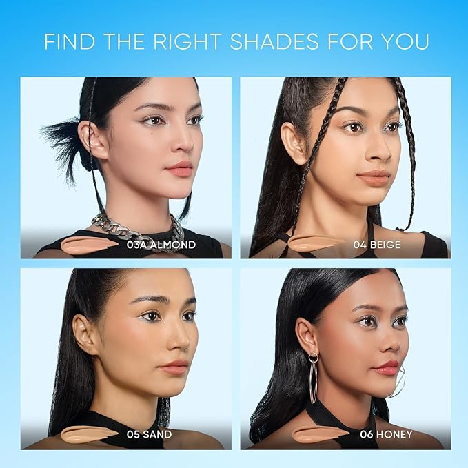 Velvet Matte Cushion Foundation Blue Ultra Cover Powder Foundation Oil-Control Waterproof BB Cushion Makeup CC Cream (04 BEIGE)