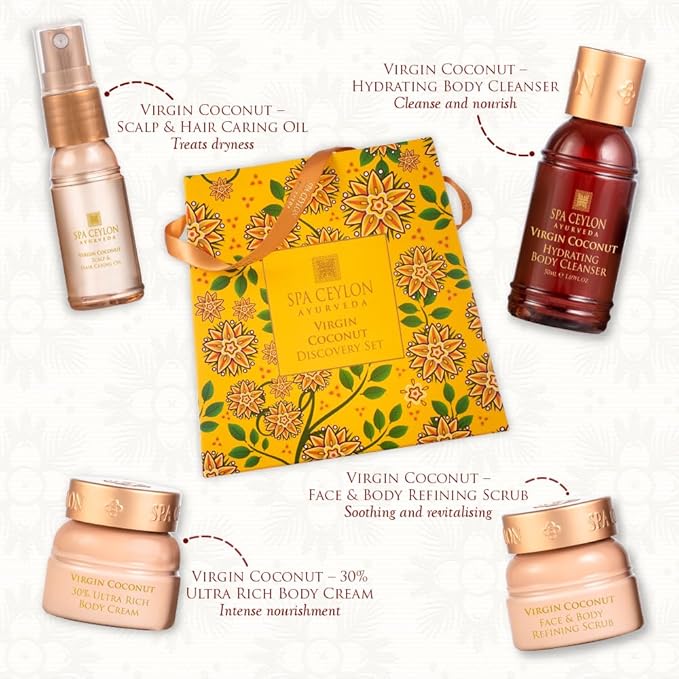 SPA CEYLON Virgin Coconut Discovery Set | Pampering Kit with Body Care Essentials | Beauty Ritual