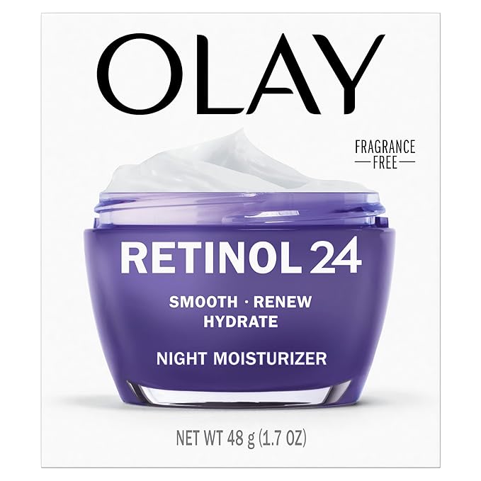 Olay Retinol 24 Face Moisturizer, Anti-Aging Night Cream for Women, Fragrance-Free, Anti-Wrinkle Skin Care (1.7 oz) & Trial Size Retinol Cleansing Melts, Water-Activated Face Wash (12 ct)